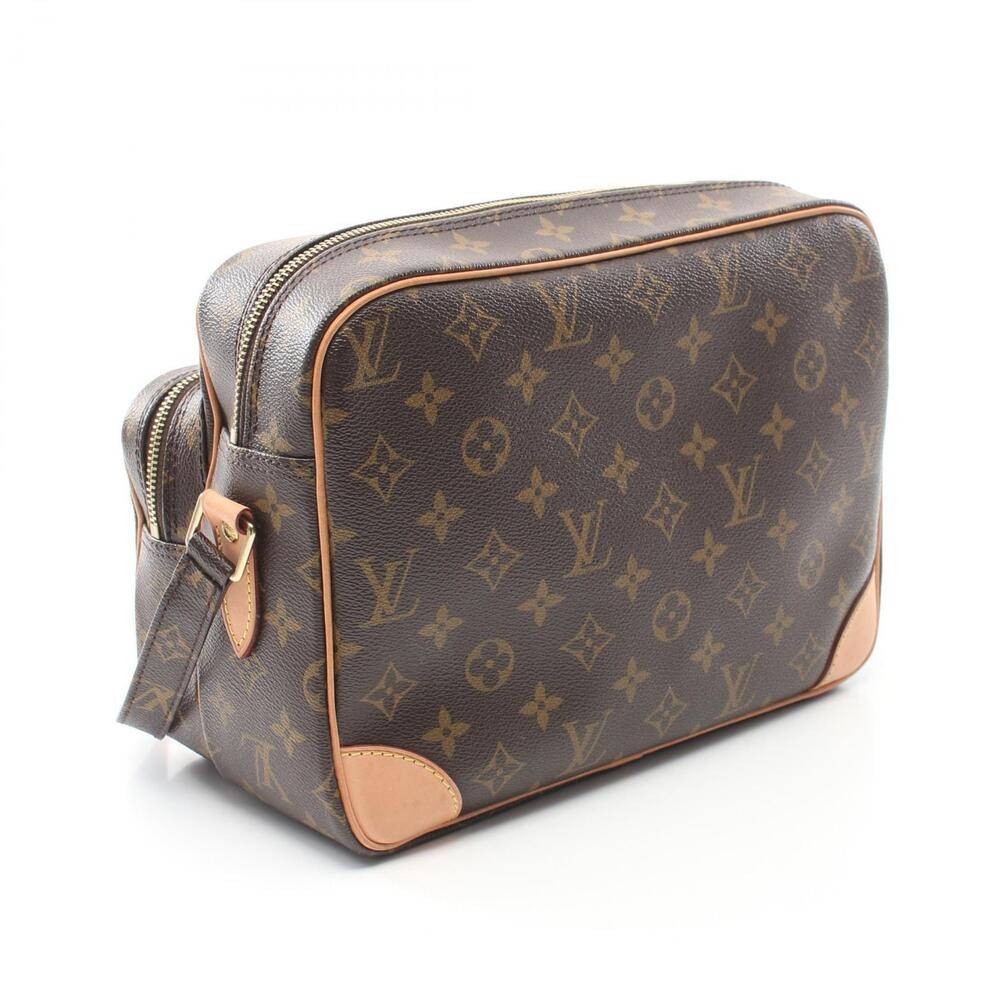 Louis Vuitton Nile Monogram Shoulder Canvas Brown Leather Bag